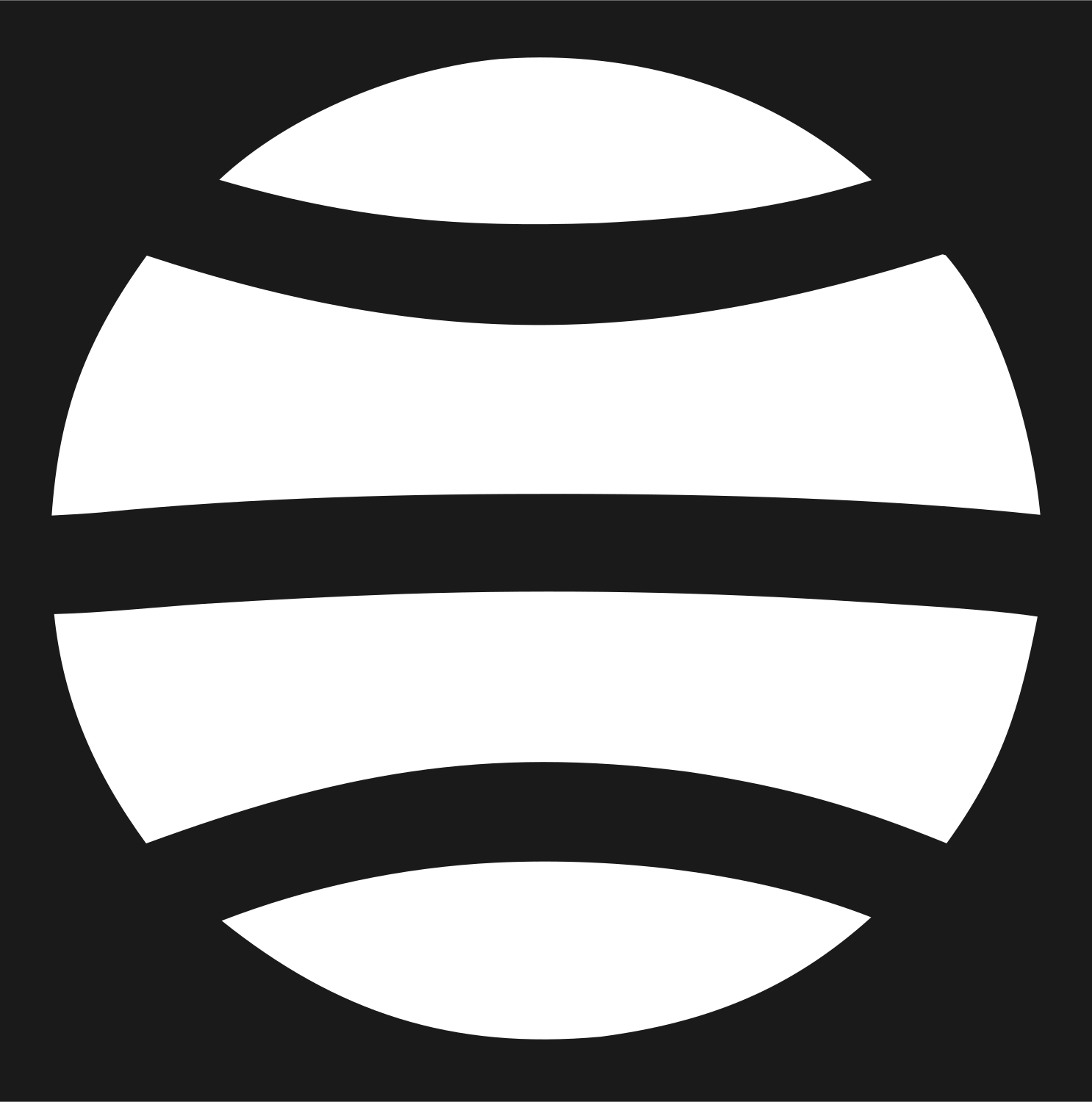 Horizontal Band Sphere Logo #1a1a1a/#ffffff