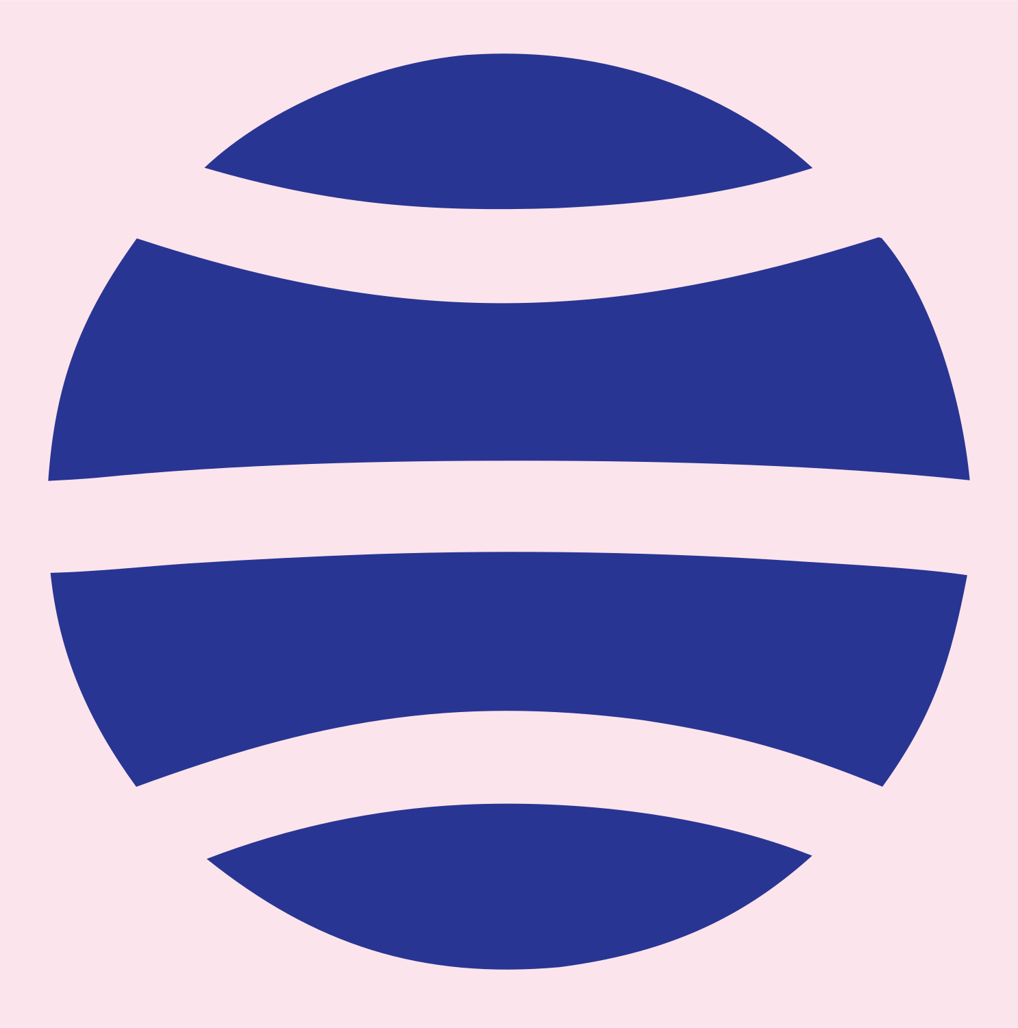 Horizontal Band Sphere Logo #fce4ec/#283593