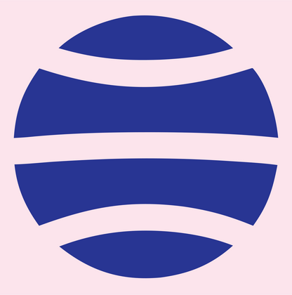 Horizontal Band Sphere Logo #fce4ec/#283593