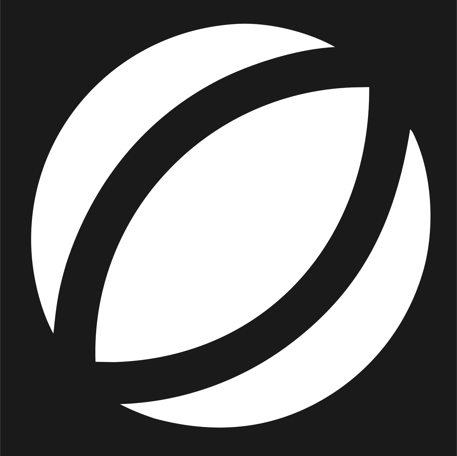 Curved Seam Golf Ball Logo #1a1a1a/#ffffff