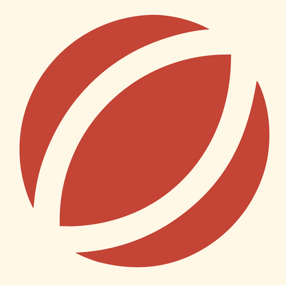 Curved Seam Golf Ball Logo #fff8e7/#c44536