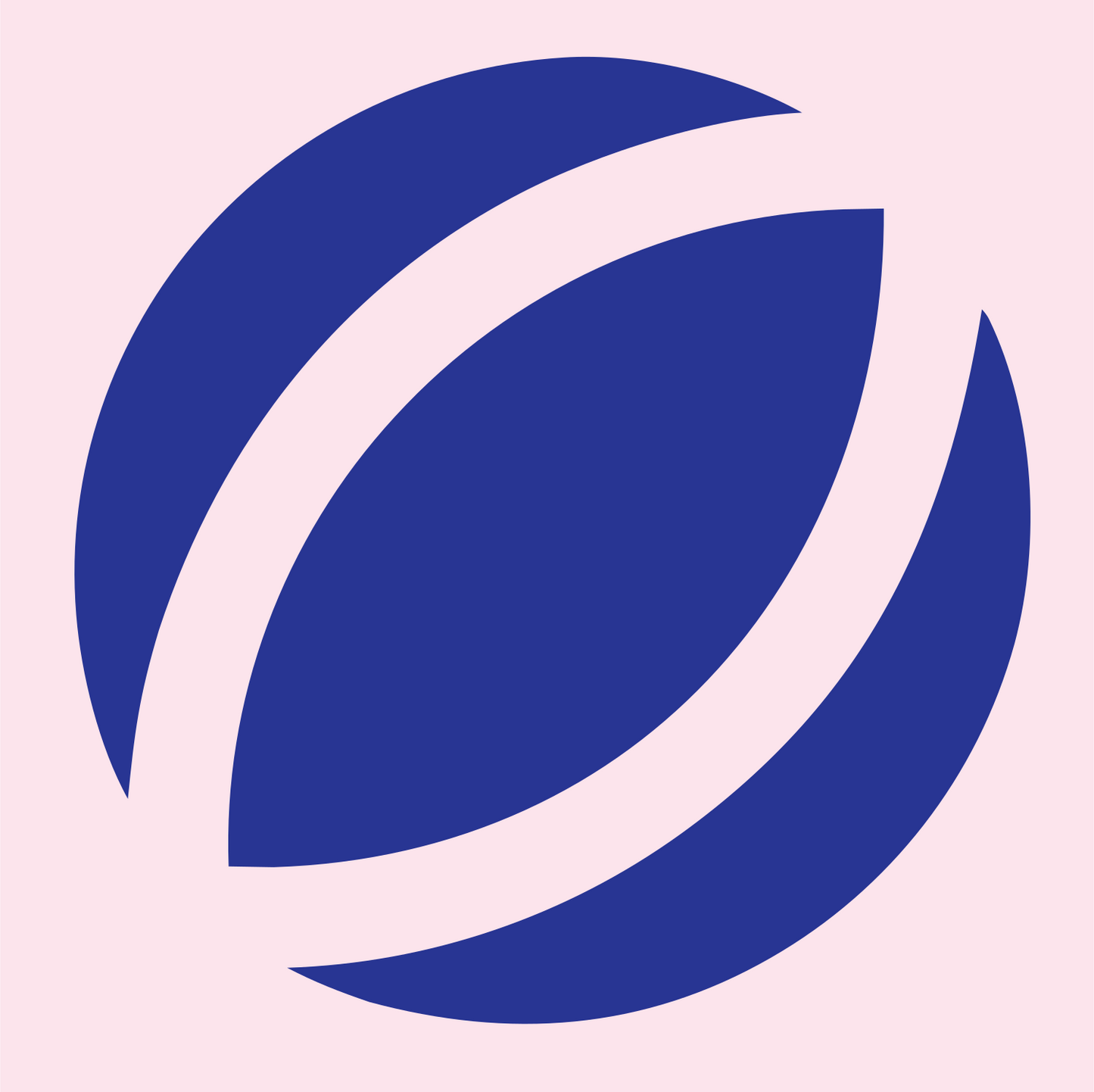 Curved Seam Golf Ball Logo #fce4ec/#283593