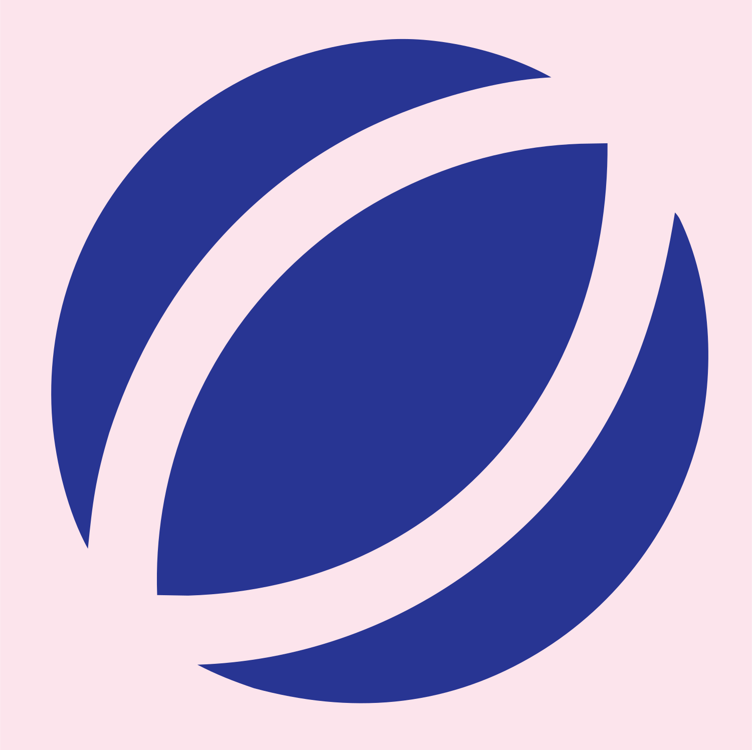 Curved Seam Golf Ball Logo #fce4ec/#283593