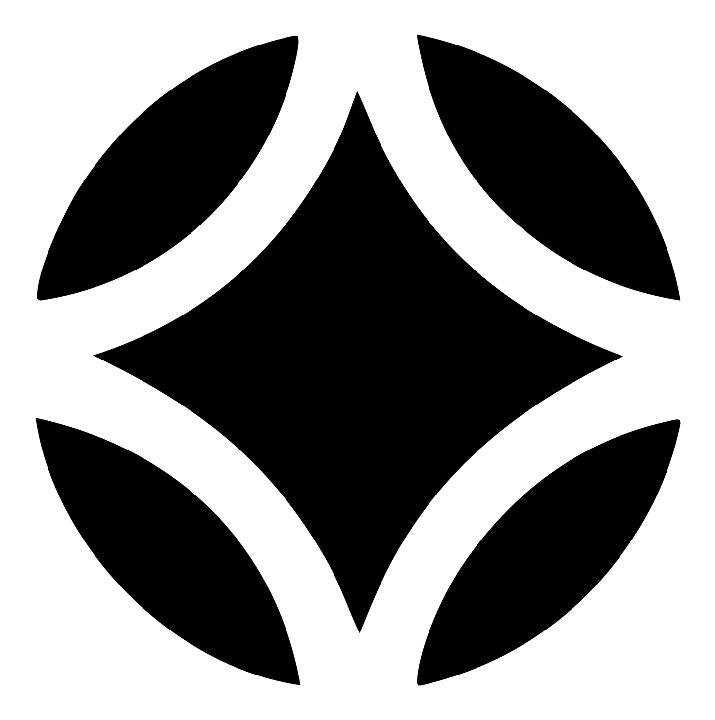 Four Petal Golf Ball Logo #ffffff/#000000