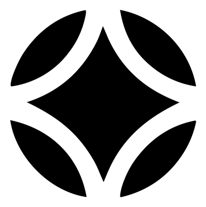 Four Petal Golf Ball Logo #ffffff/#000000