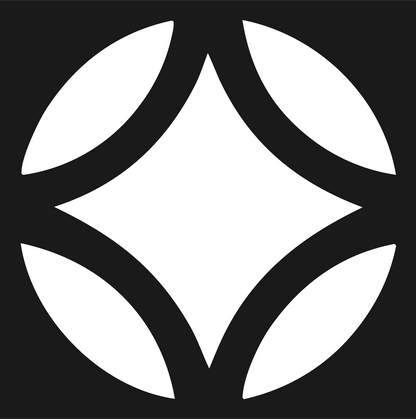 Four Petal Golf Ball Logo #1a1a1a/#ffffff