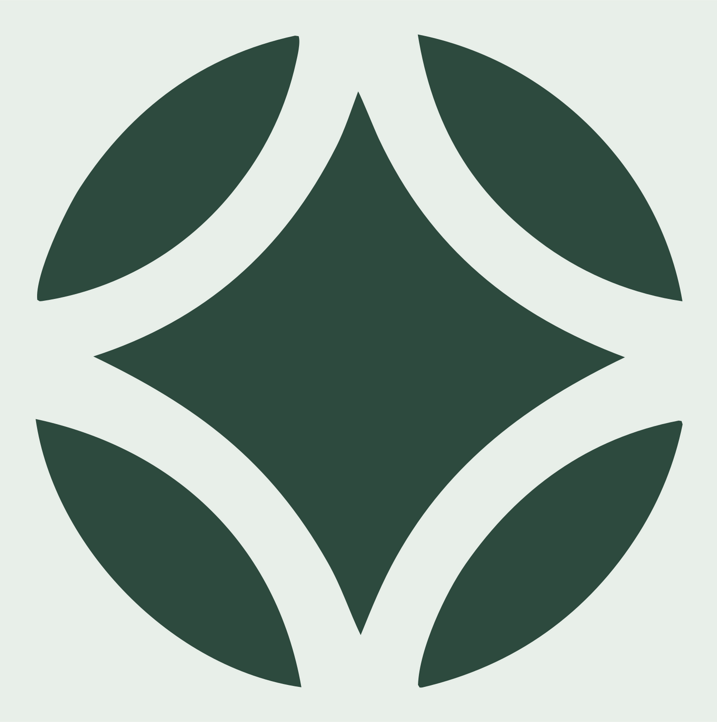 Four Petal Golf Ball Logo #e8efe9/#2d4a3e