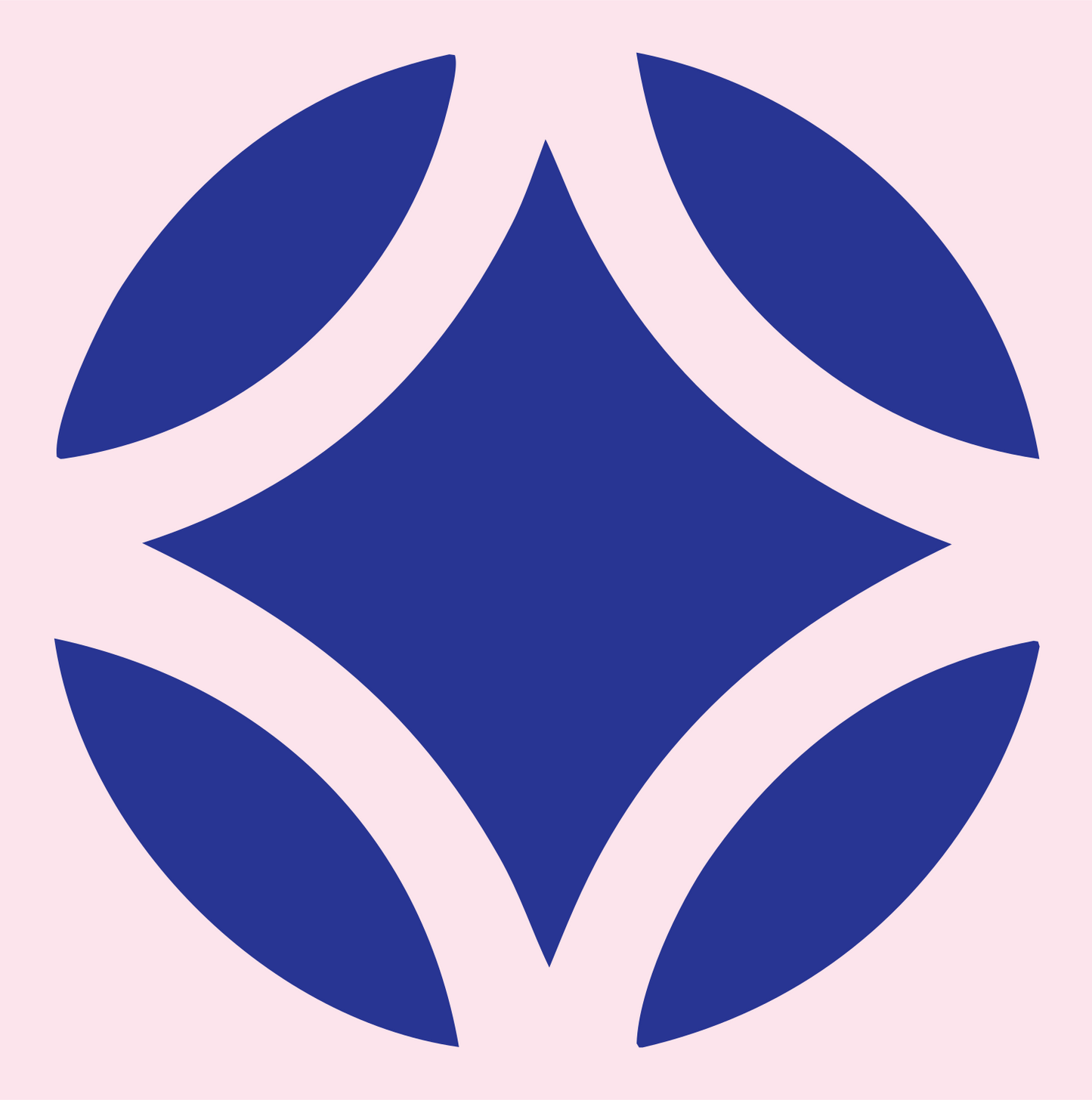 Four Petal Golf Ball Logo #fce4ec/#283593