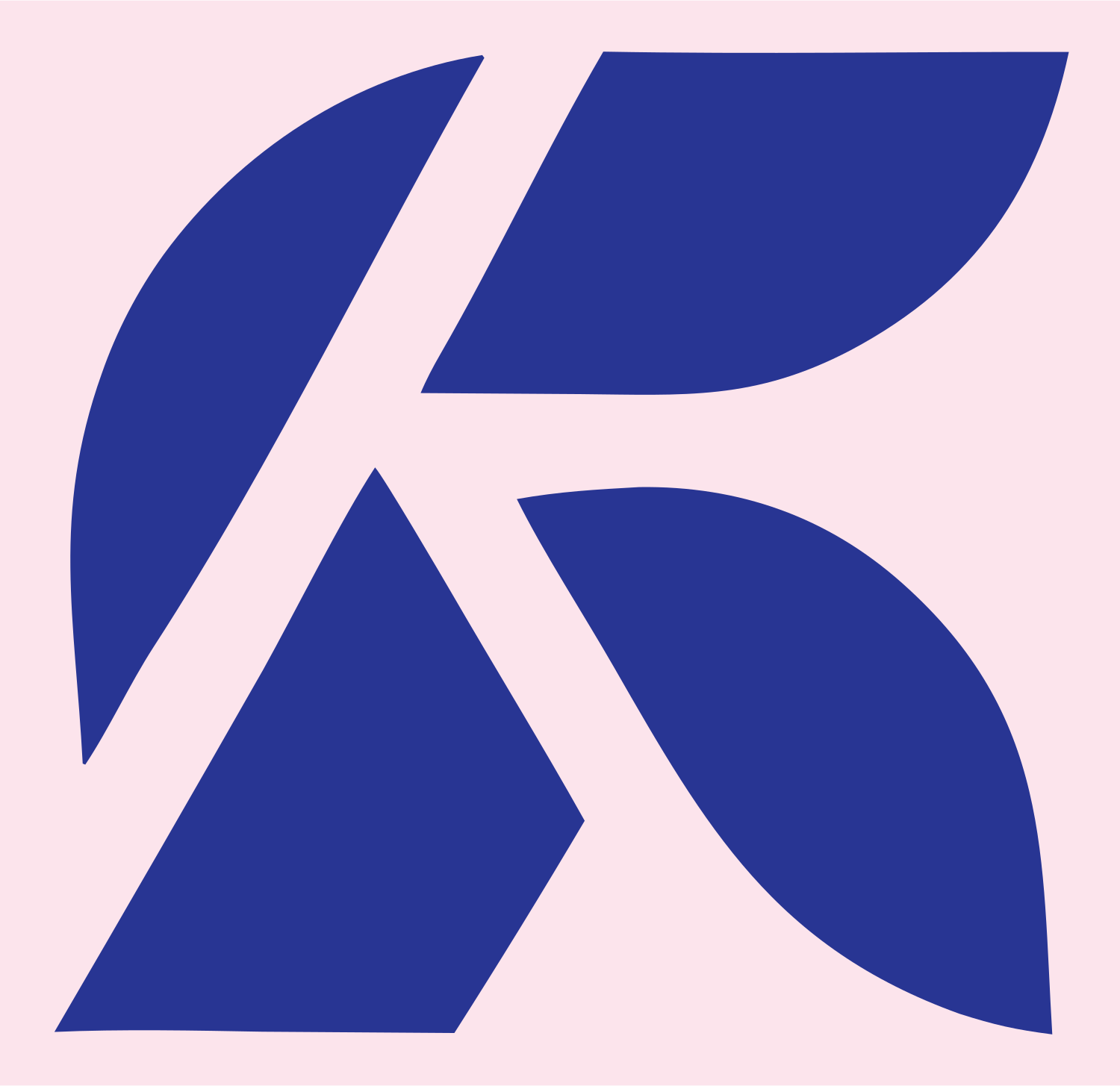 Letter K Golf Ball Logo #fce4ec/#283593