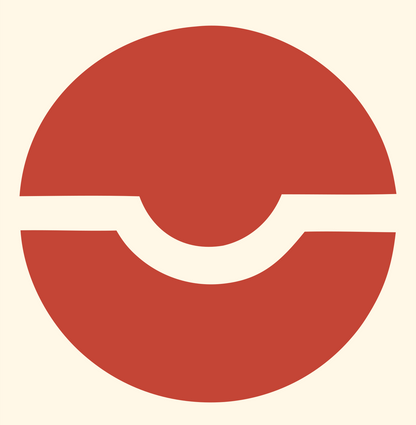 Slotted Circle Golf Ball Logo #fff8e7/#c44536