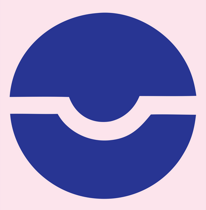 Slotted Circle Golf Ball Logo #fce4ec/#283593