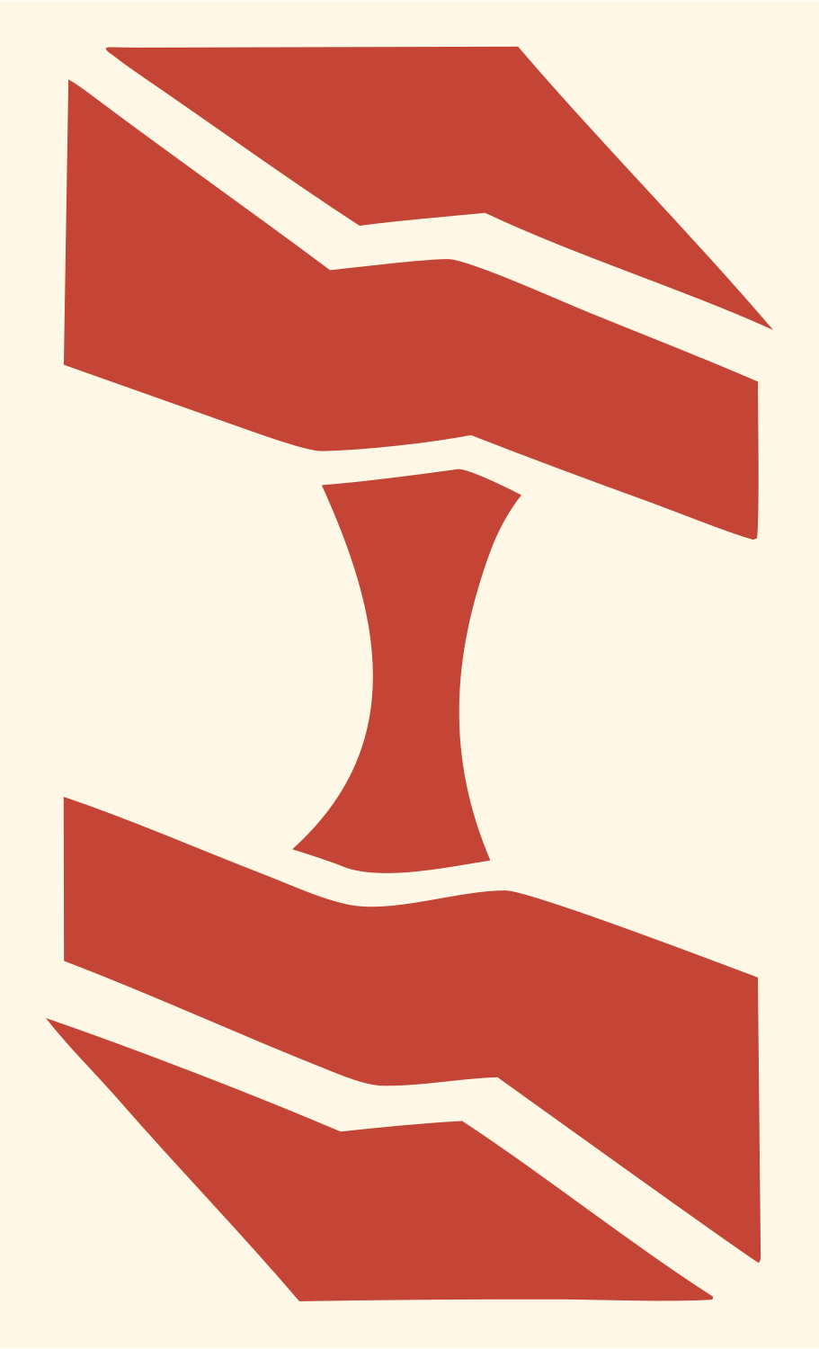 Industrial Shard Dumbbell Logo #fff8e7/#c44536