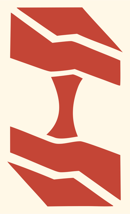 Industrial Shard Dumbbell Logo #fff8e7/#c44536
