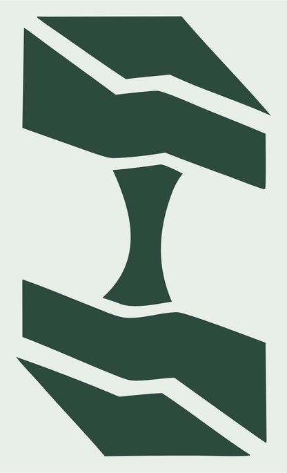 Industrial Shard Dumbbell Logo #e8efe9/#2d4a3e