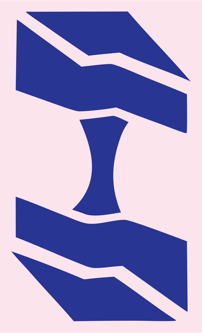 Industrial Shard Dumbbell Logo #fce4ec/#283593