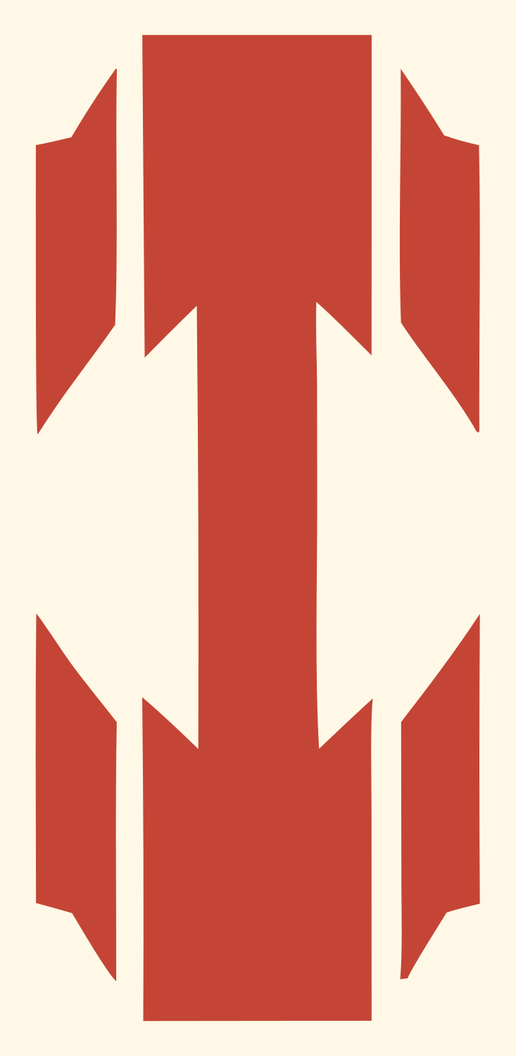 Fragmented Dumbbell Logo #fff8e7/#c44536