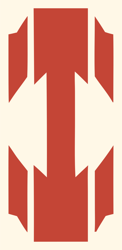 Fragmented Dumbbell Logo #fff8e7/#c44536