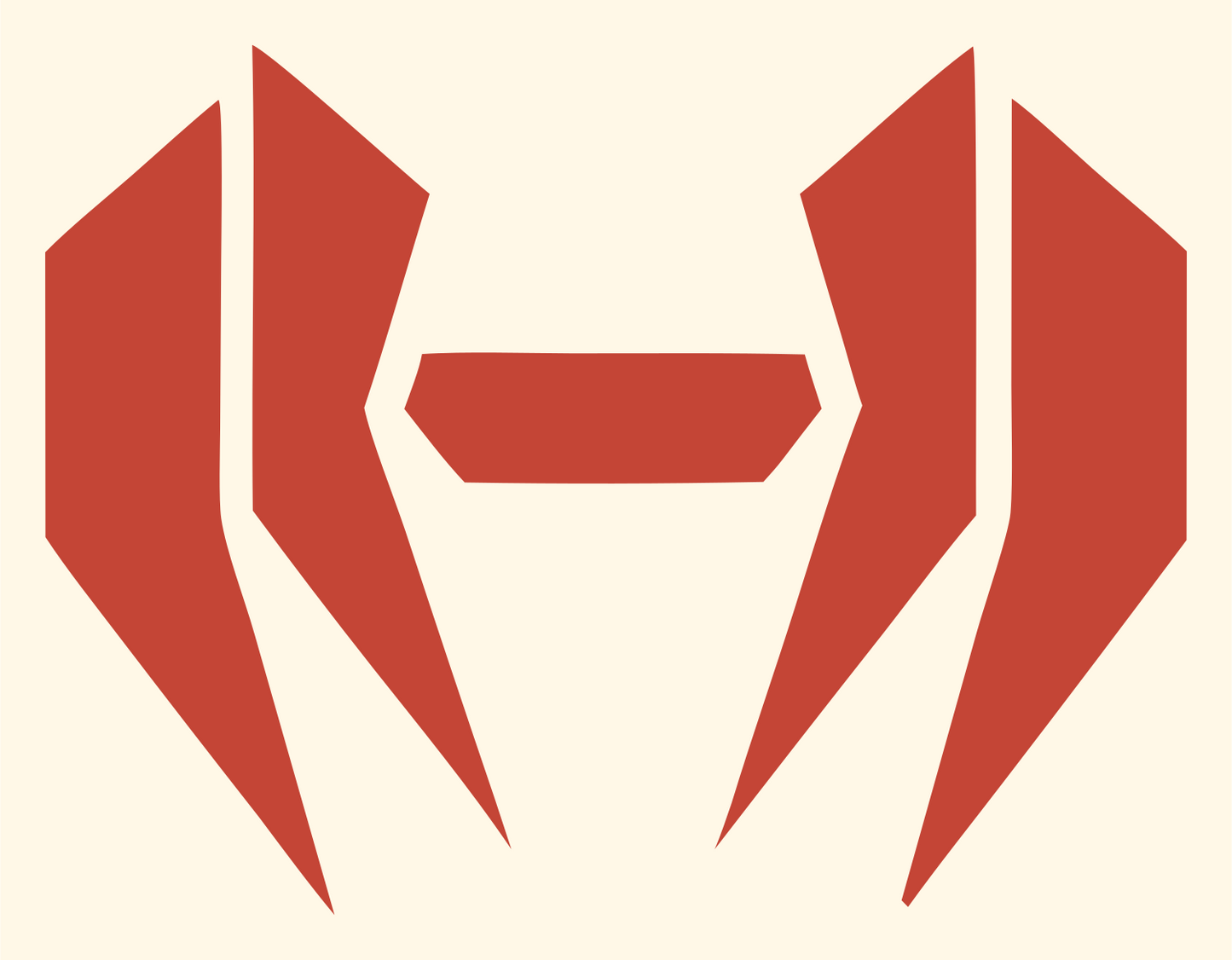 Angular Bracket Dumbbell Logo #fff8e7/#c44536