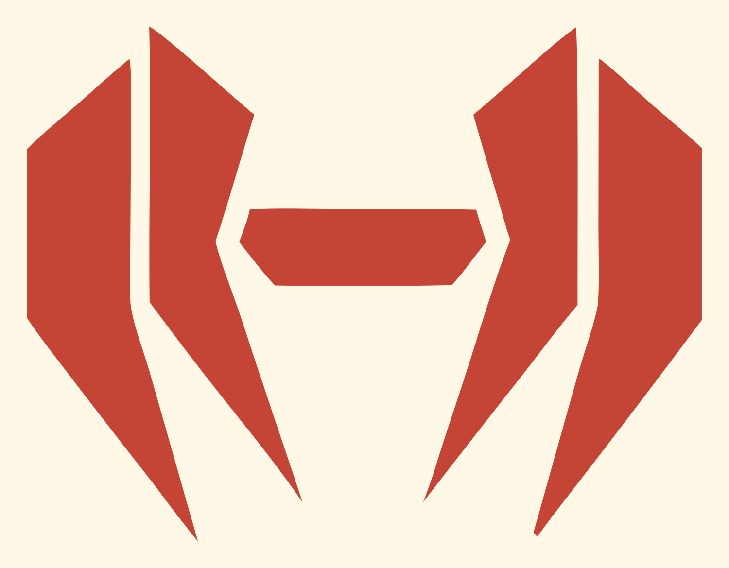 Angular Bracket Dumbbell Logo #fff8e7/#c44536