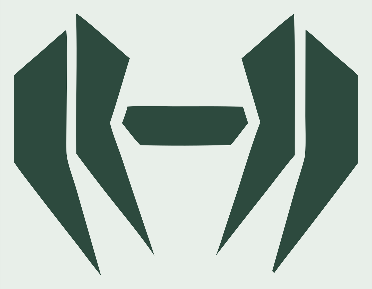 Angular Bracket Dumbbell Logo #e8efe9/#2d4a3e