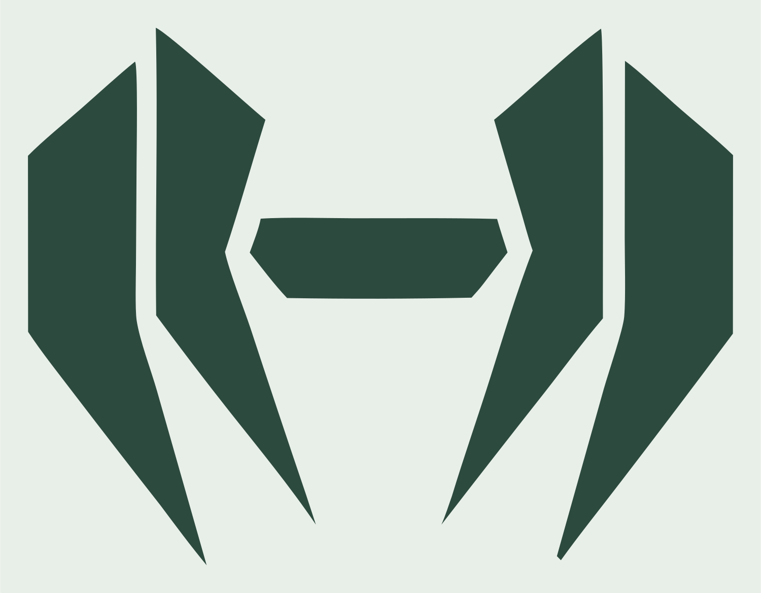 Angular Bracket Dumbbell Logo #e8efe9/#2d4a3e