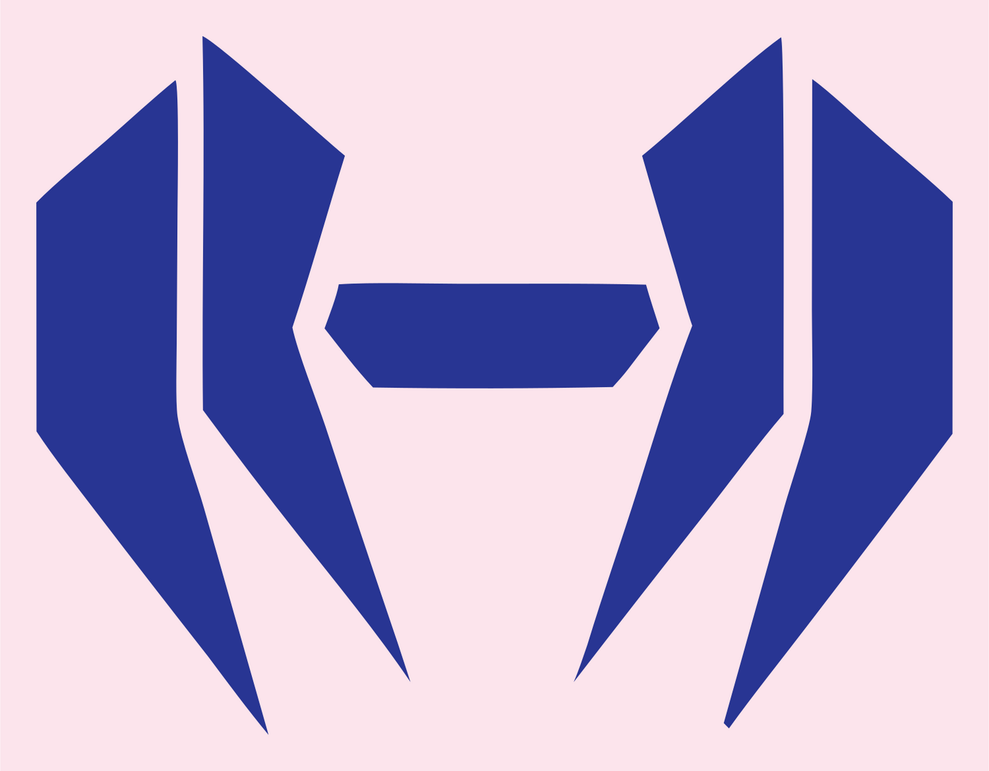 Angular Bracket Dumbbell Logo #fce4ec/#283593