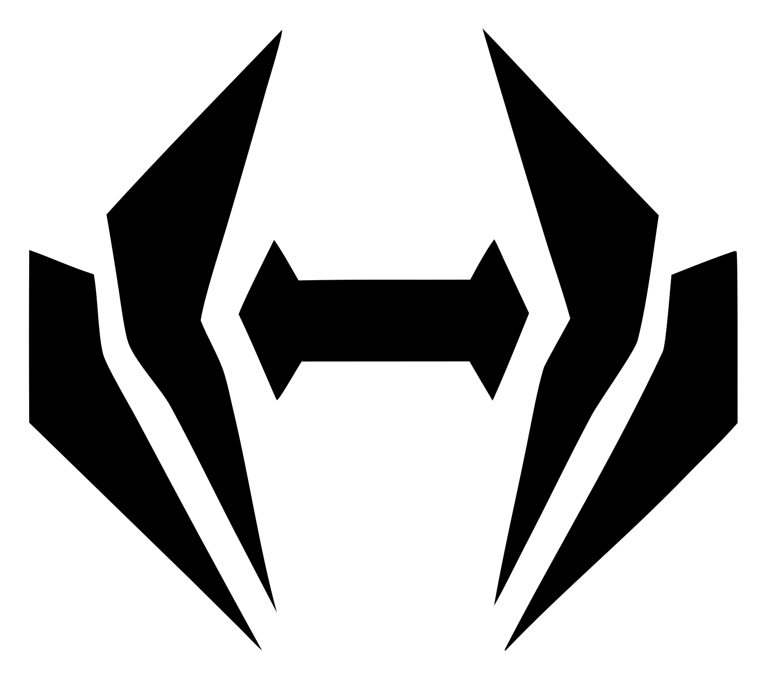 Winged Bracket Dumbbell Logo #ffffff/#000000