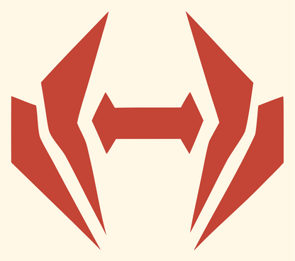 Winged Bracket Dumbbell Logo #fff8e7/#c44536