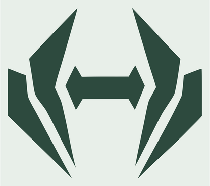 Winged Bracket Dumbbell Logo #e8efe9/#2d4a3e