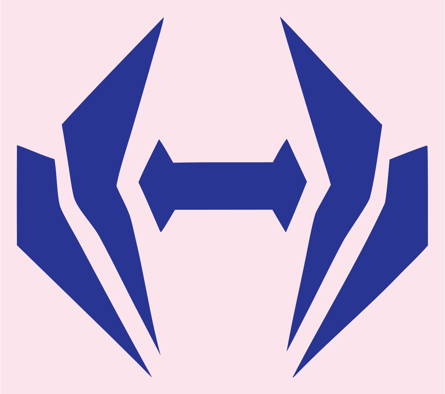 Winged Bracket Dumbbell Logo #fce4ec/#283593
