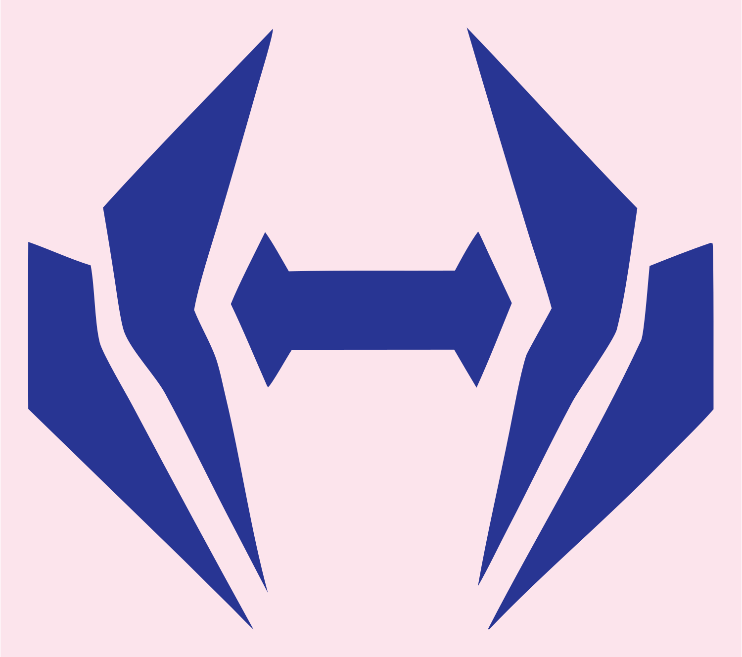 Winged Bracket Dumbbell Logo #fce4ec/#283593