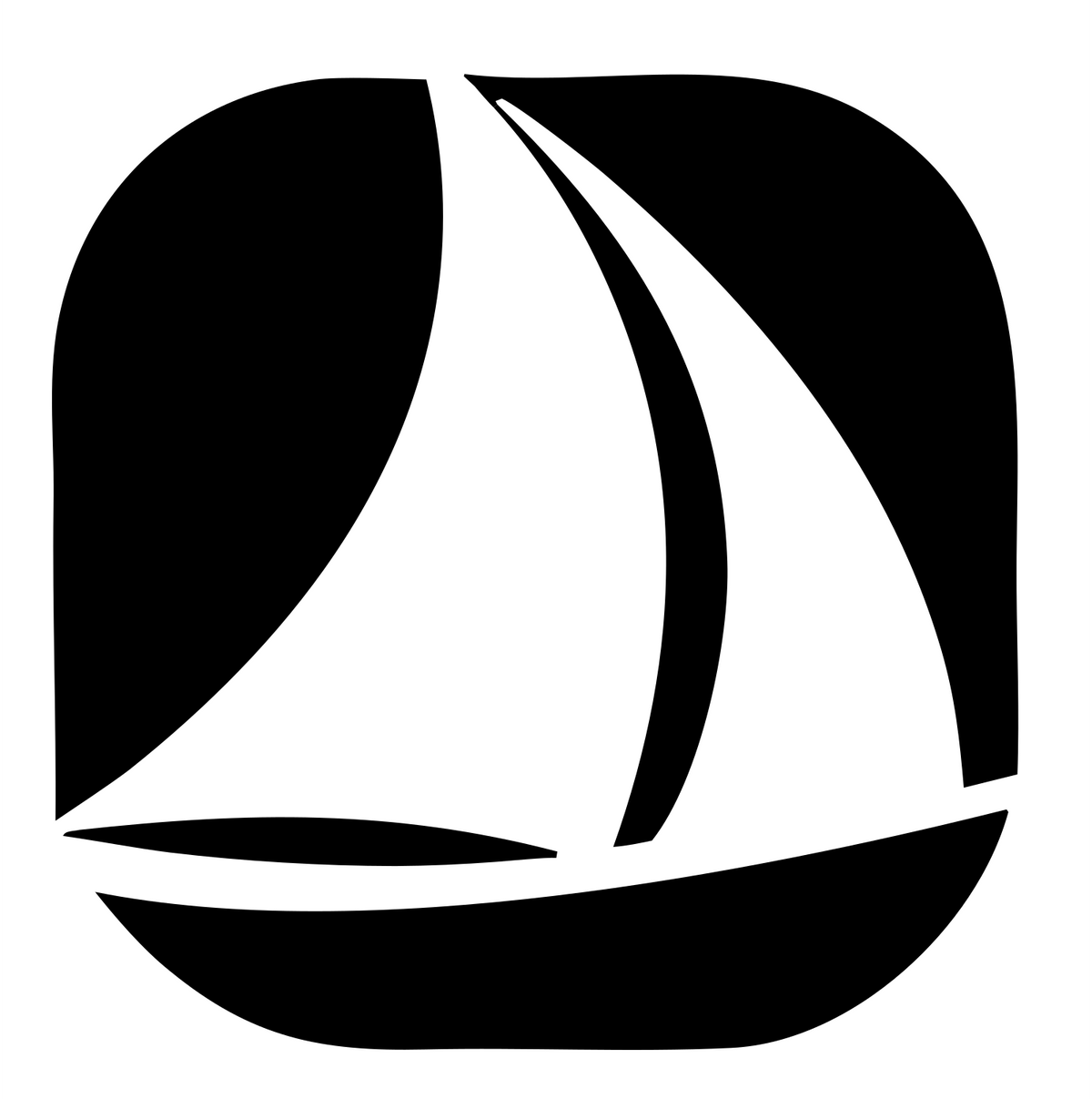 Negative Space Sailboat Logo #ffffff/#000000