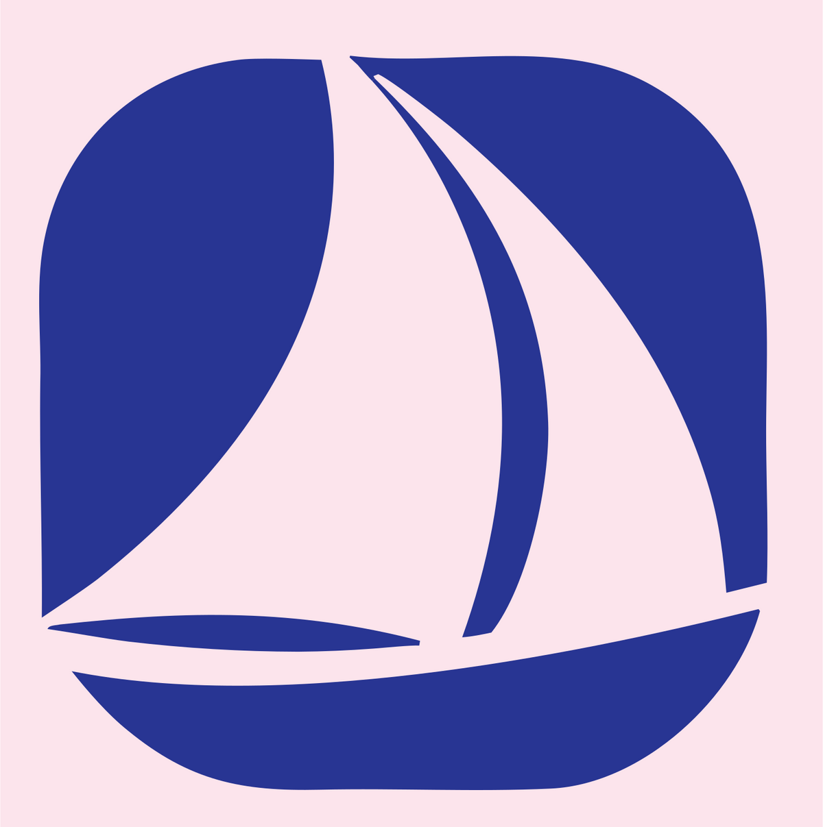Negative Space Sailboat Logo #fce4ec/#283593