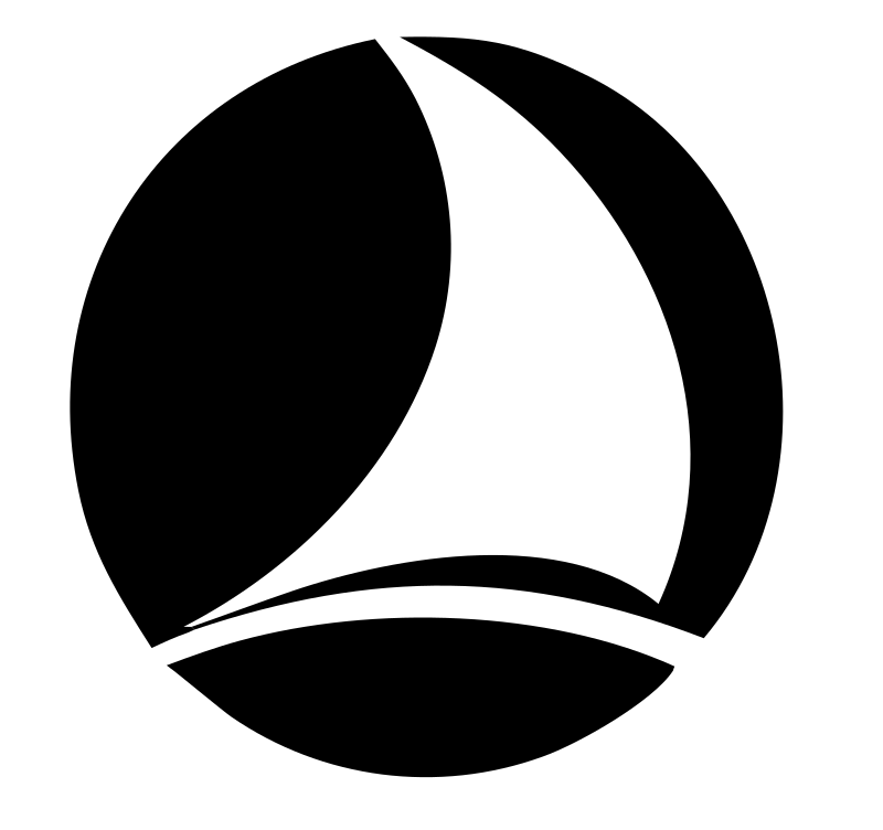 Sailboat Circle Emblem Logo