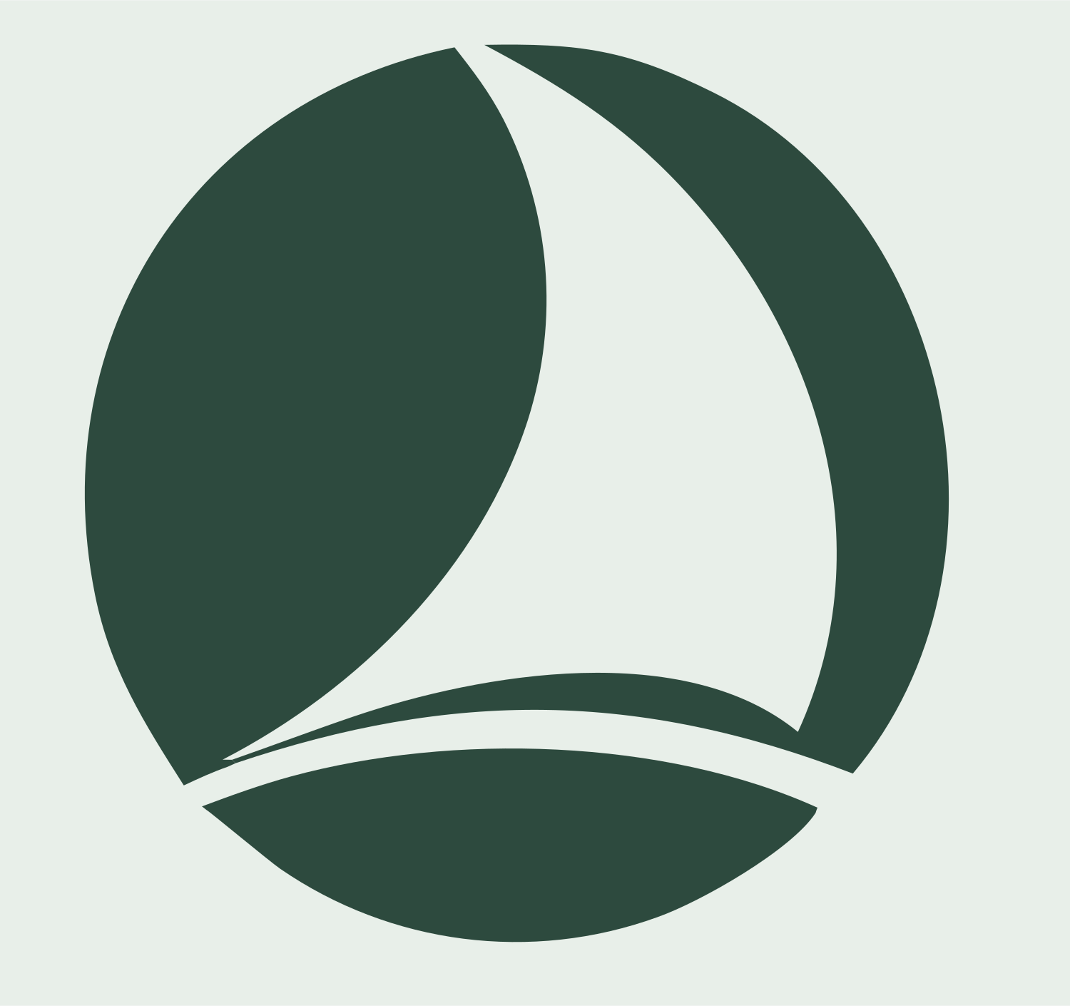 Sailboat Circle Emblem Logo #e8efe9/#2d4a3e