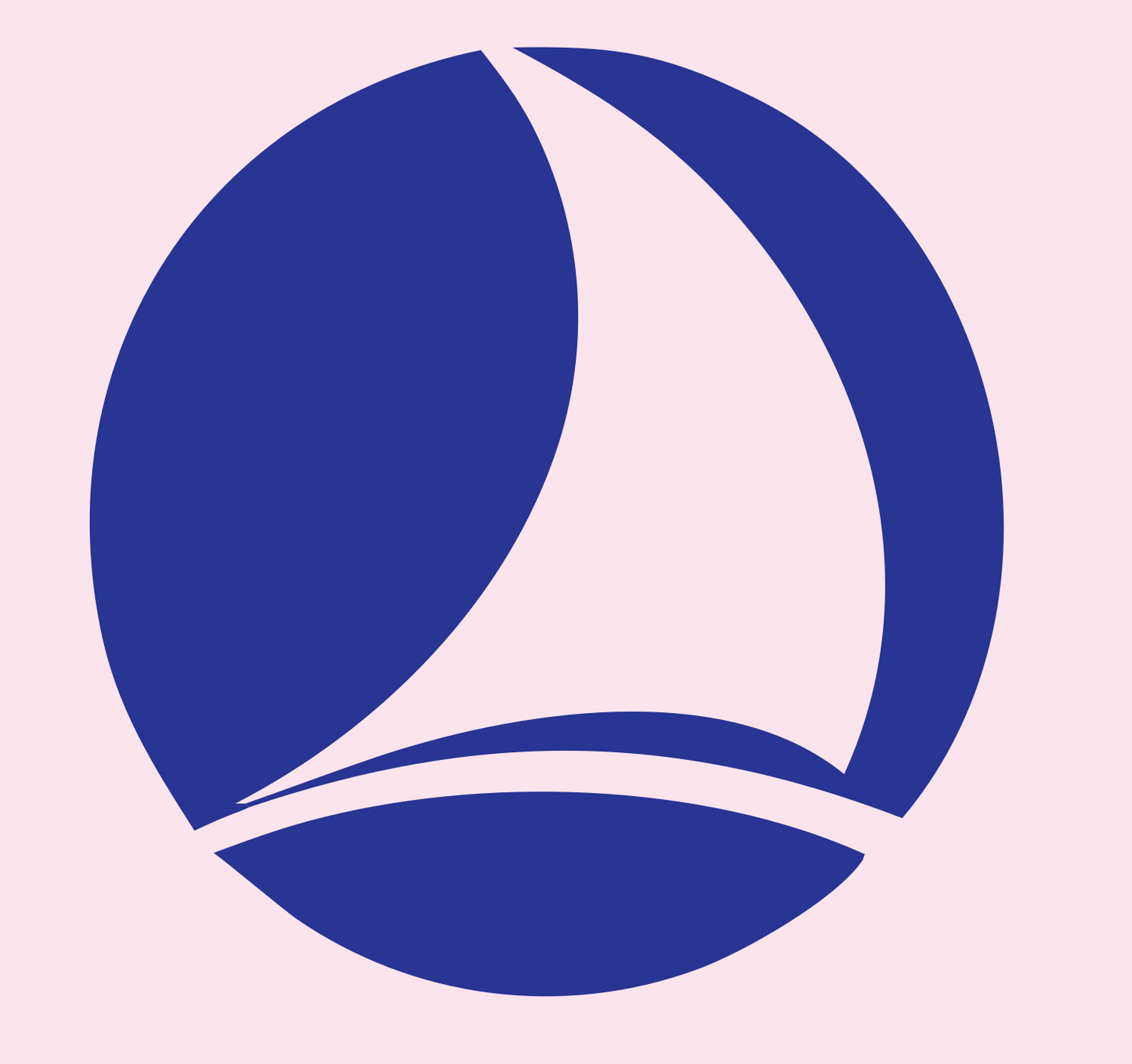 Sailboat Circle Emblem Logo #fce4ec/#283593