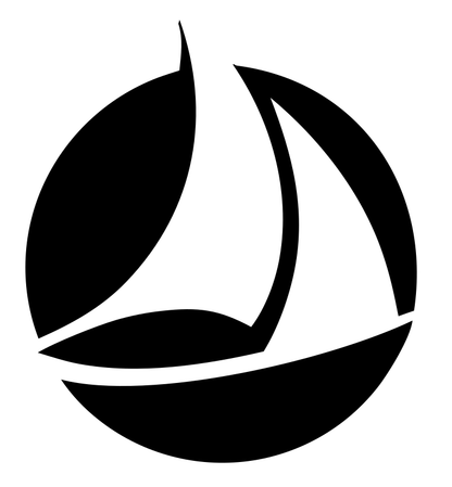 Sailboat Circle Negative Space Logo