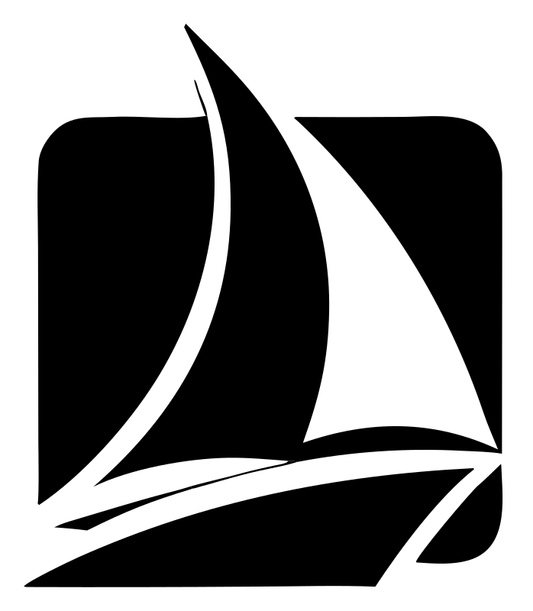 Sailboat Square Negative Space Logo