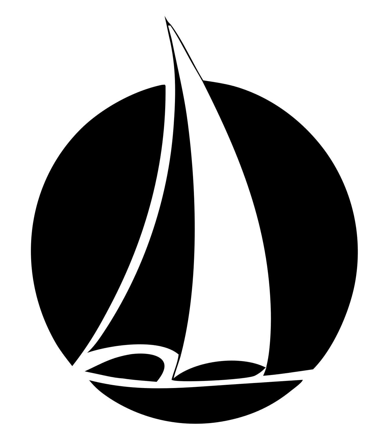 Sailboat Rounded Rectangle Logo #ffffff/#000000