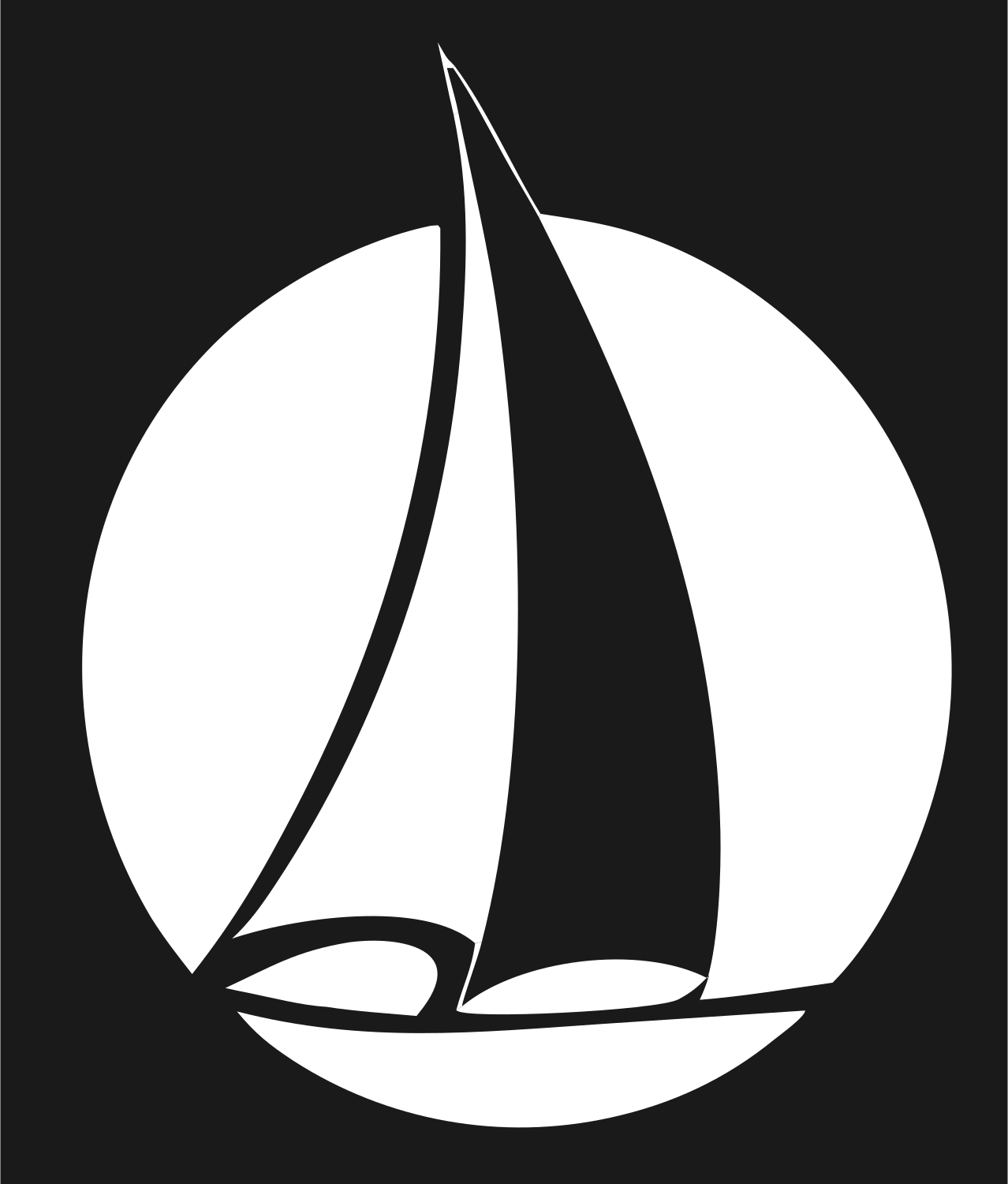 Sailboat Rounded Rectangle Logo #1a1a1a/#ffffff