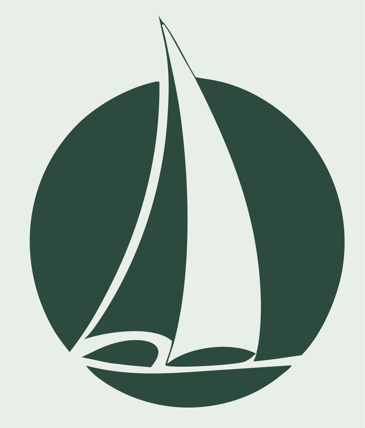 Sailboat Rounded Rectangle Logo #e8efe9/#2d4a3e