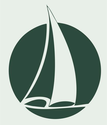 Sailboat Rounded Rectangle Logo #e8efe9/#2d4a3e