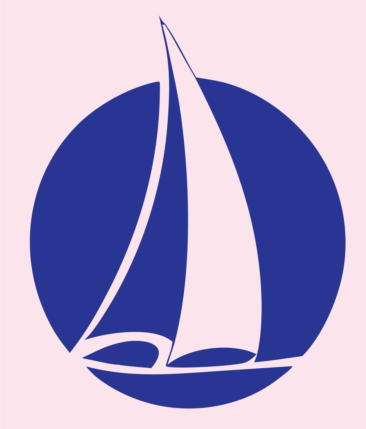 Sailboat Rounded Rectangle Logo #fce4ec/#283593