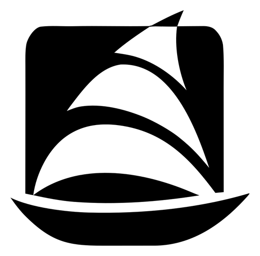 Sailboat Square Badge Logo