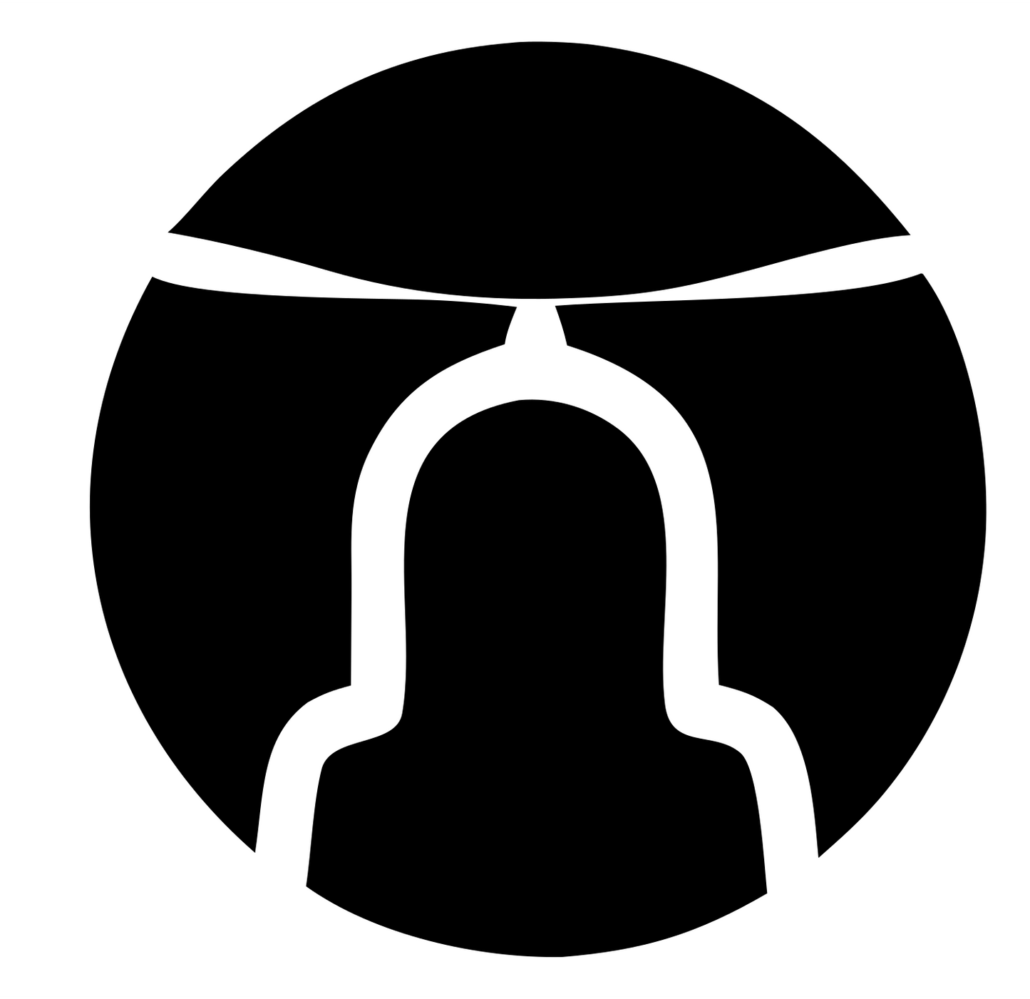 Person Under Rotor Logo #ffffff/#000000