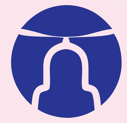 Person Under Rotor Logo #fce4ec/#283593