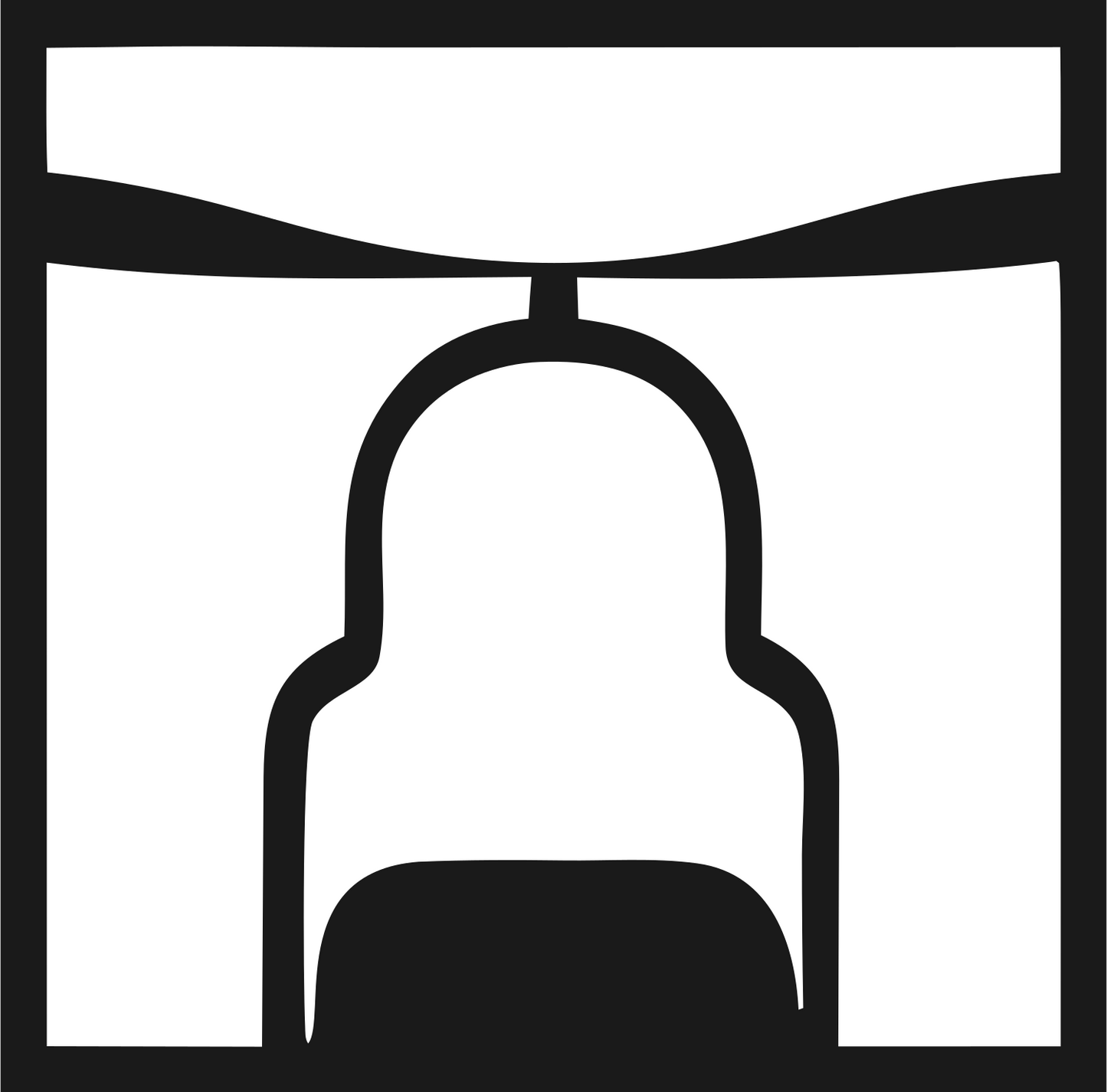 Helicopter Arch Negative Space Logo #1a1a1a/#ffffff