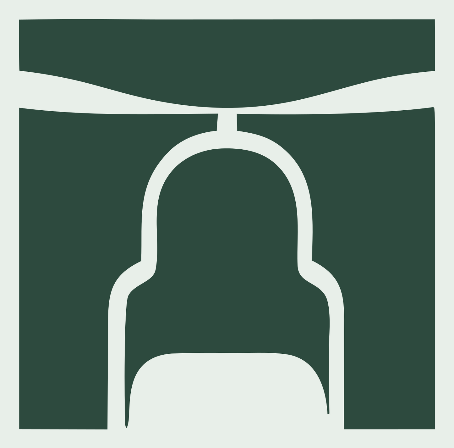 Helicopter Arch Negative Space Logo #e8efe9/#2d4a3e