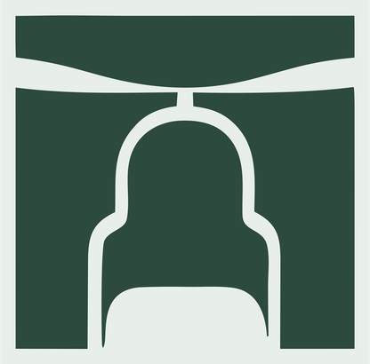 Helicopter Arch Negative Space Logo #e8efe9/#2d4a3e