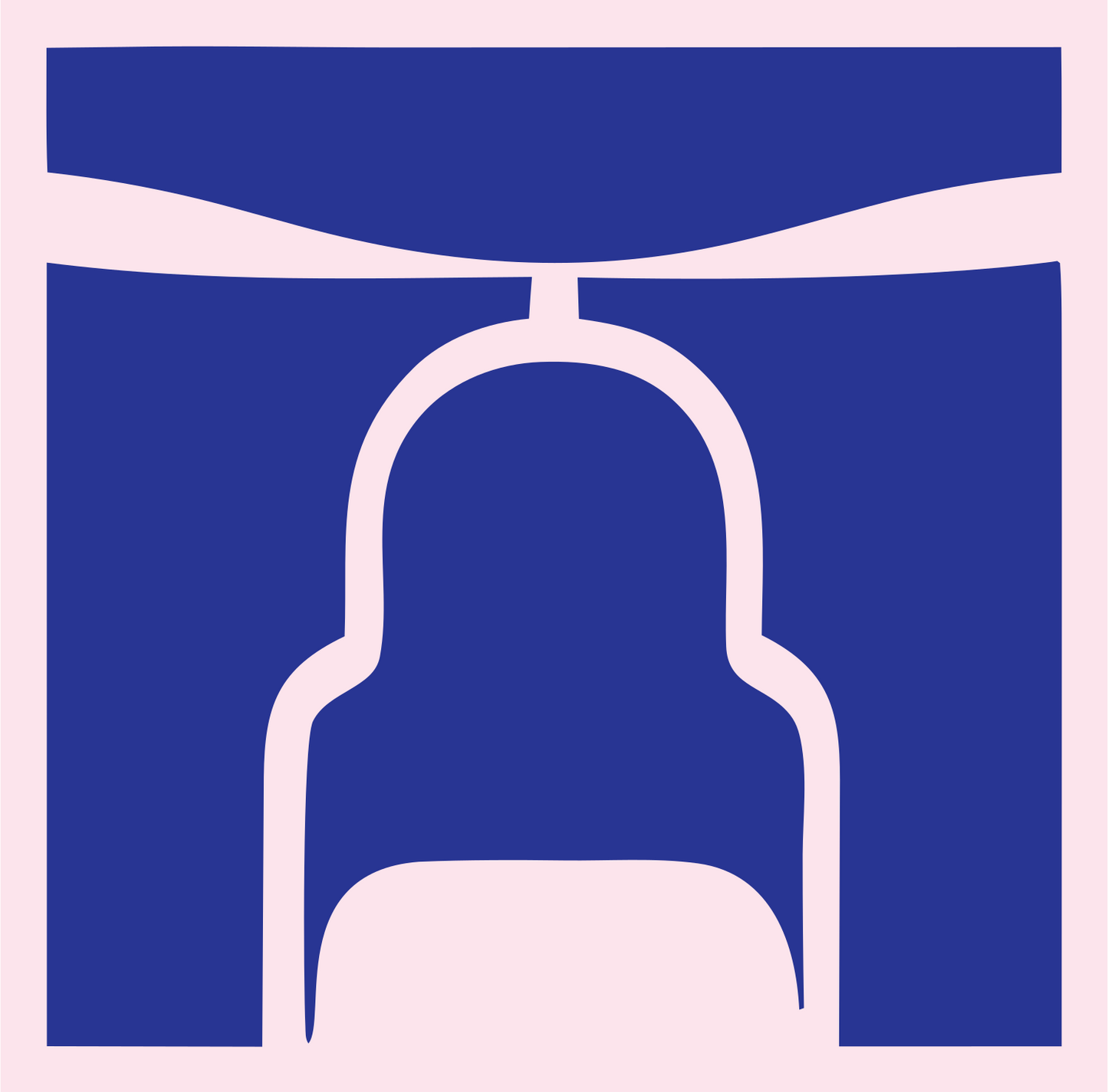 Helicopter Arch Negative Space Logo #fce4ec/#283593